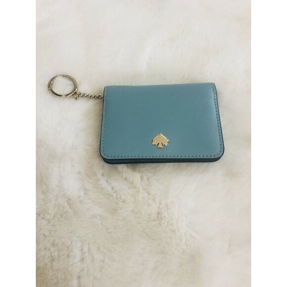 Kate Spade Nadine Blue Leather Slim Card Holder Mi - Picture 1 of 3